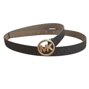 Michael Kors Signature MK Logo Belt Brown Monogram Large